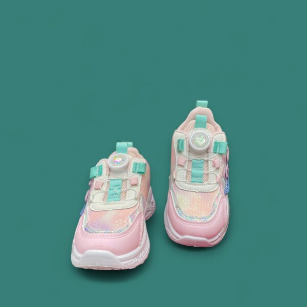 Girl's round toe cozy style shoes in pastel colors with playful accents and a comfortable fit, ideal for everyday wear.