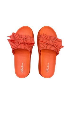Orange Bow Slipper