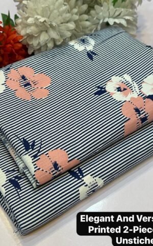 Cotton 2 Piece All Over Printed white Suit